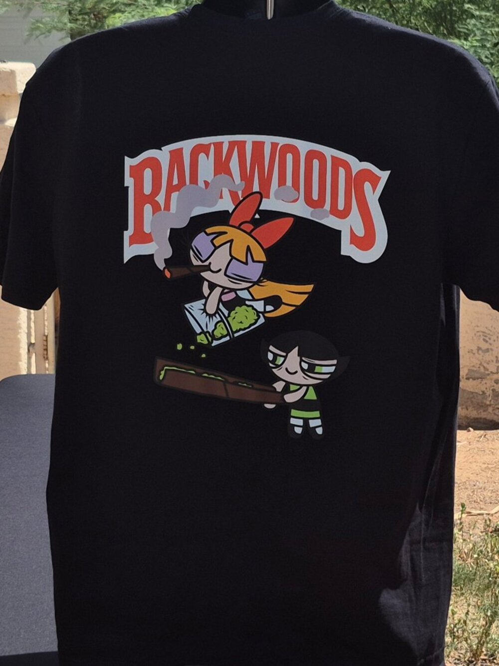 Blossom & Buttercup Powerpuff Girls Backwoods Graphic Tee Black